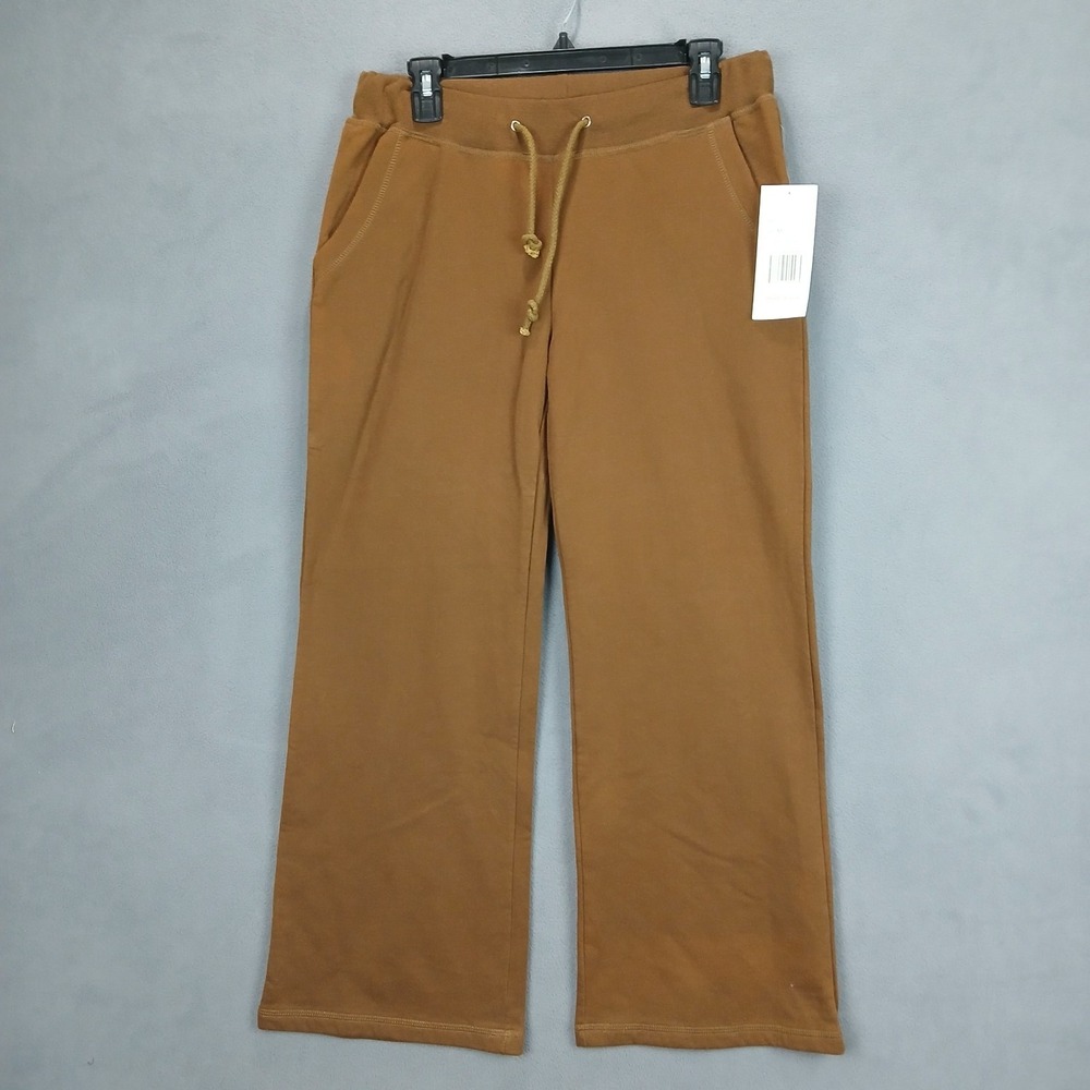 Soho Lady New York Sweatpants Womens Medium Brown‎ Cotton Performance Wide Leg